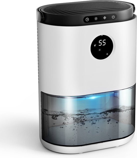 Foto: Ontvochtiger huis lucht ontvochtiger kelder slaapkamer badkamer automatisch uitschakelen 3 modi vochtregeling wit