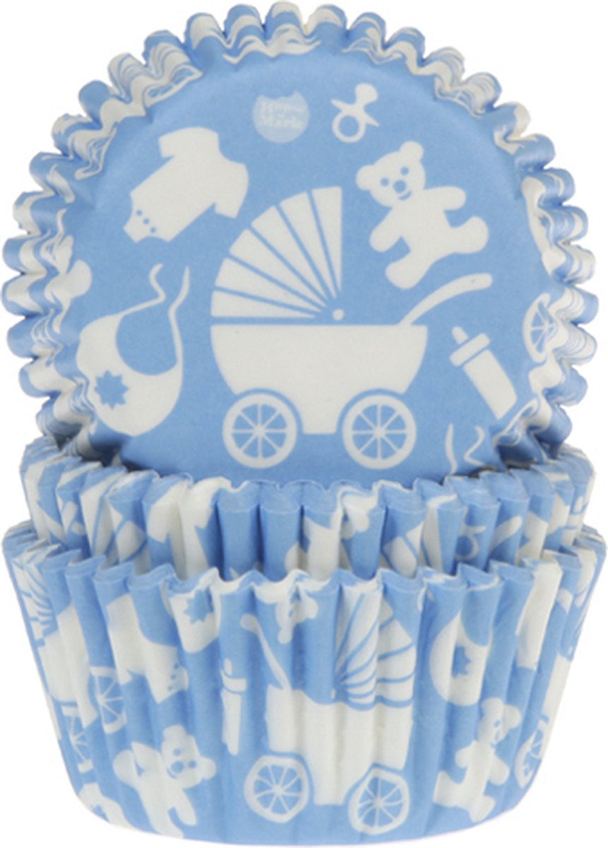House of Marie Cupcake Vormpjes Baby Blauw pk/50