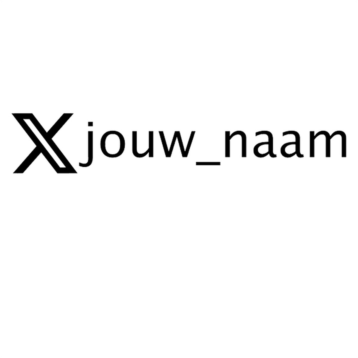 Social media sticker - X - wit of zwart - gepersonaliseerd - 20 cm x 3 cm