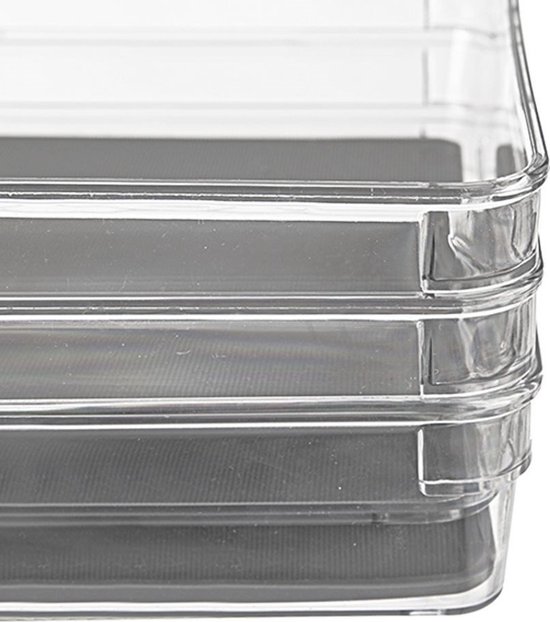 Opbergbox GREY 24x16x4,5 cm - Opbergdoos - Opslag Container | bol