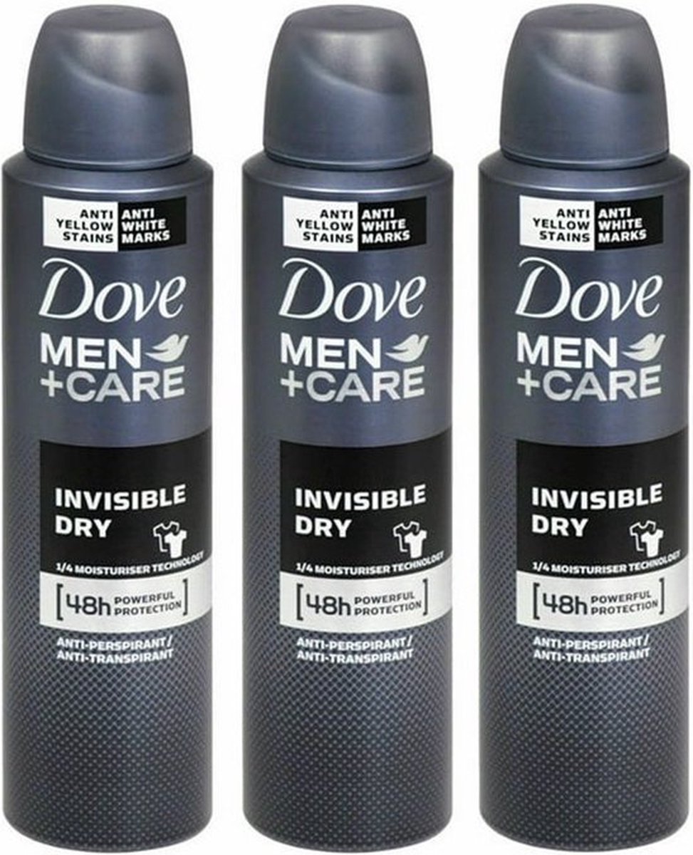 Goedkoopste Dove Deodorant Deospray Men Care Invisible Dry 150 mL - Voordeelverpakking 3 stuks