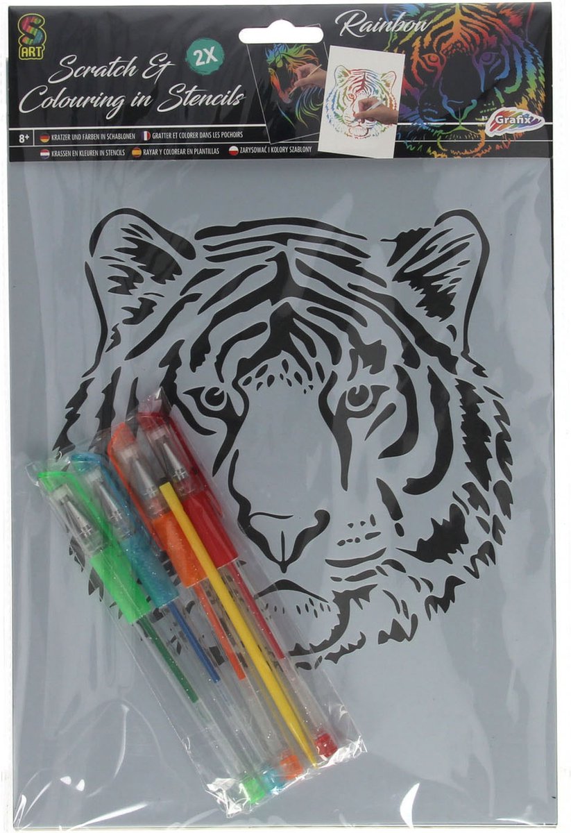 Goedkoopste Creative Craft Group Scratch Set Regenboog Tijger & Eenhoorn