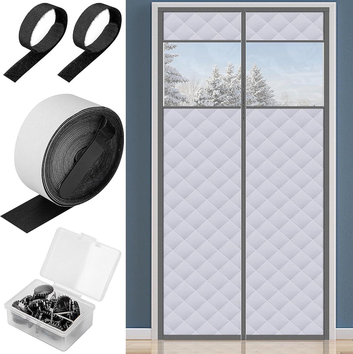 Warmtewerend deurgordijn 100x200 cm - thermisch isolerend, waterdicht en winddicht
