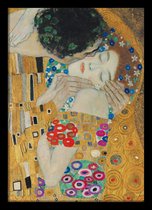 Gustav Klimt De Kus-The Kiss poster compleet met lijst 50x70cm. Aanbieding ingelijst