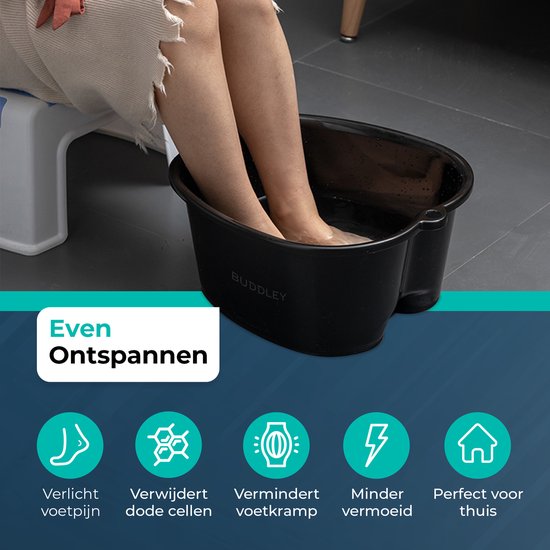 BUDDLEY Voetenbad - Voetenbaden - Voetenbadje - Voetenbad Zwembad - Voetenbad Producten - Voetbad - Voetenbad met massage punten - Zwart