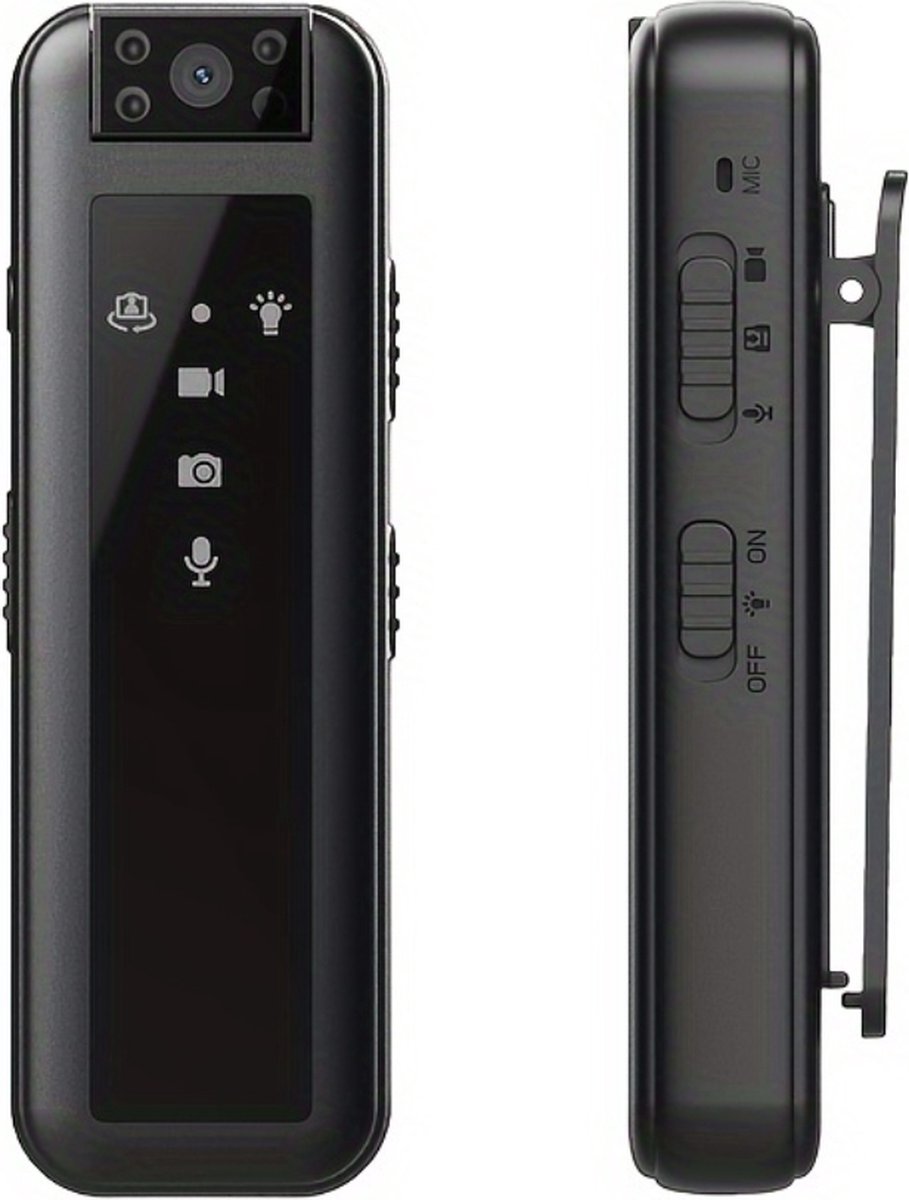 Bovista Bodycam - Politie - Chest Camera - Spy Camera - Spy Cam - Verborgen Camera - Spionage Camera - Action Camera - HD