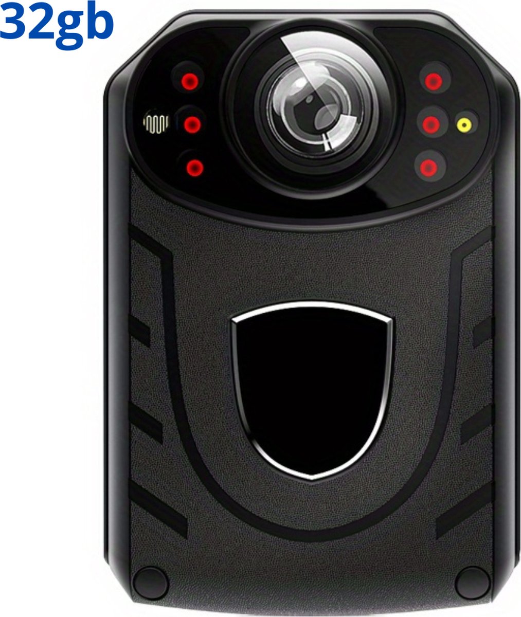 Bovista Spy Cam - Bodycam - Politie - Chest Camera - Spy Camera - Verborgen Camera - Spionage Camera - Action Camera - HD + 32GB