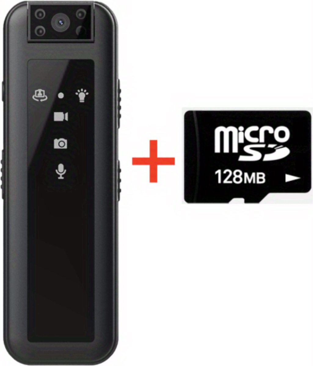 Bovista Chest Camera - Bodycam - Politie - Spy Camera - Spy Cam - Verborgen Camera - Spionage Camera - Action Camera - HD + 128GB Opslag