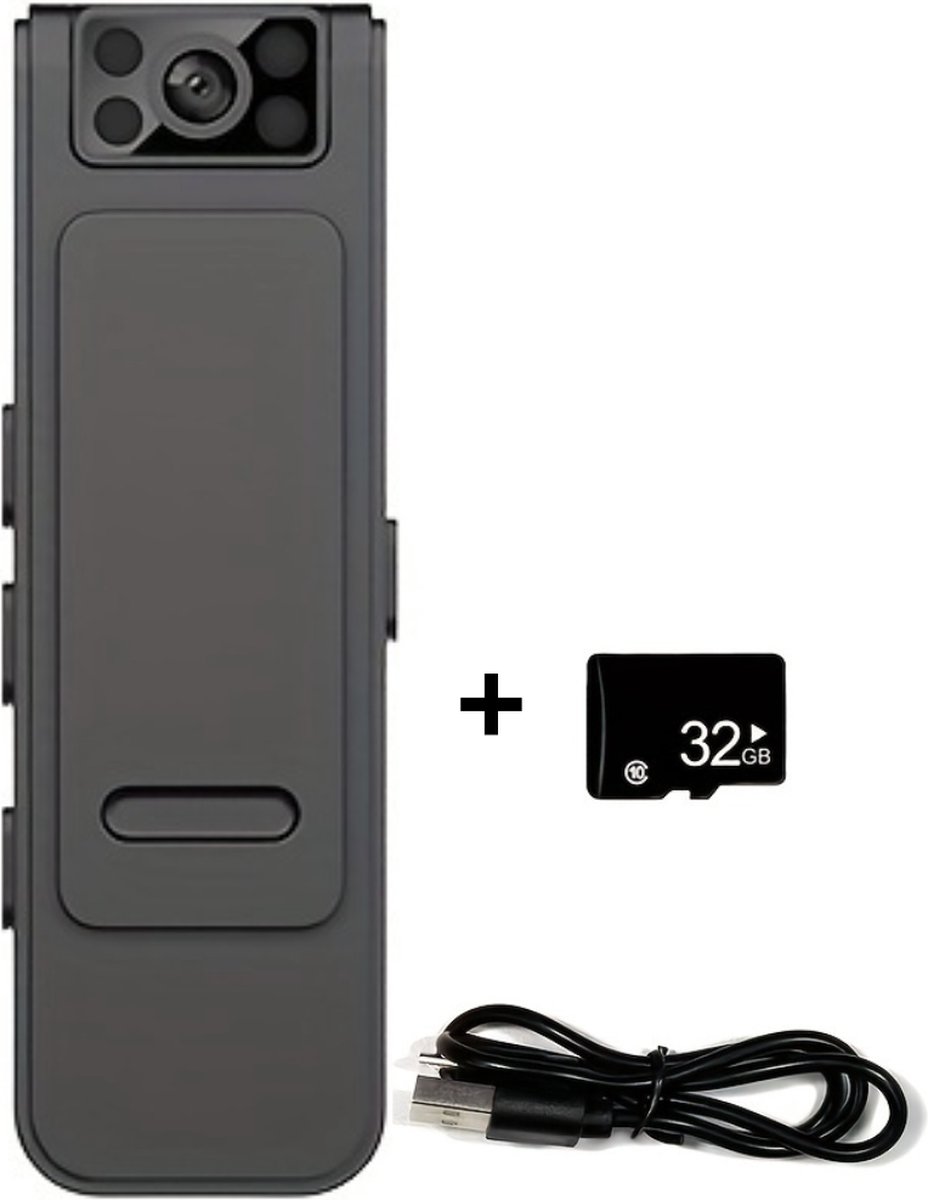 Bovista Chest Camera - Bodycam - Politie - Spy Camera - Spy Cam - Verborgen Camera - Spionage Camera - Action Camera - HD + 32GB Opslag