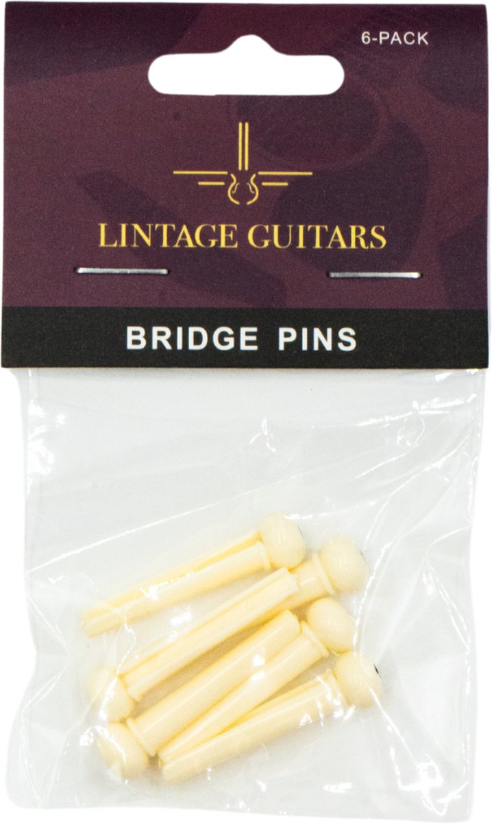 Premium Brugpinnen Wit akoestische gitaar - Set (6 stuks) Brugpin - Pinnen voor gitaar - Gitaar volwassenen - Gitaar kind