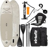 VirtuFit Supboard Cruiser 305 - Sand Beige - Stand Up Paddle Board - Supboard Opblaasbaar - Voor beginners en gevorderden - Met kajak zitje, accessoires en draagtas - Anti-slip oppervlak - Verstelbare peddel - Max. 180 kg
