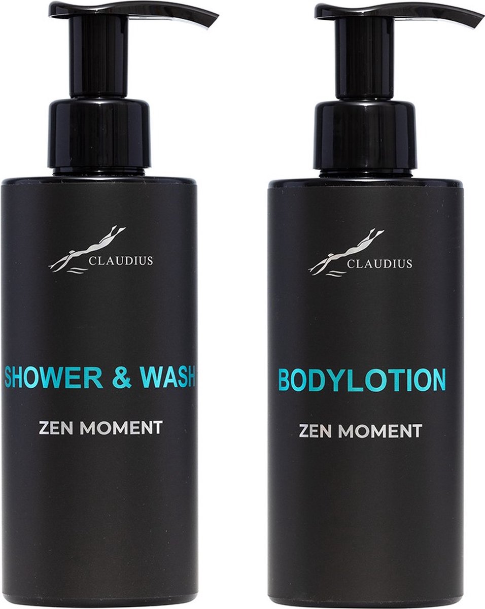 Goedkoopste Douchepakket Zen Moment - Shower & Wash Bodylotion - 300 ml per fles - bodycare - luxe fles - set van 2 stuks - Cadeau