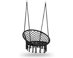 BOHO hangende schommeltuinstoel - zwart