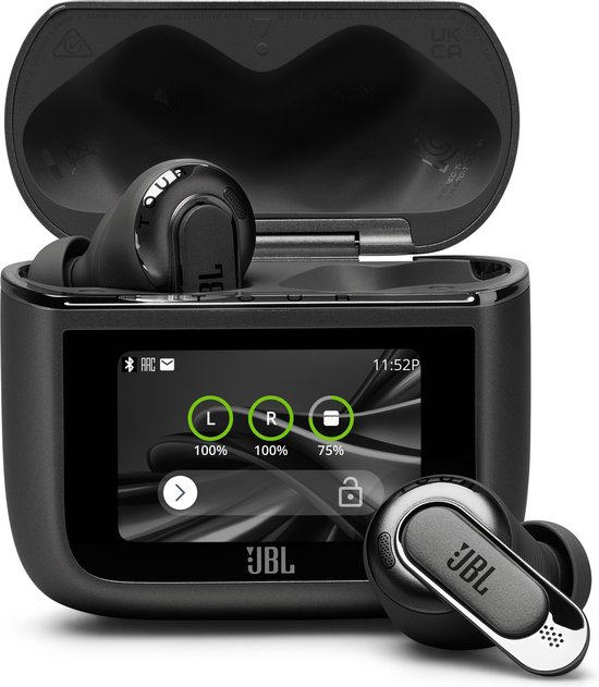 JBL Tour Pro 3 – Volledig draadloze noise-cancelling oordopjes met Smart Charging Case – Black