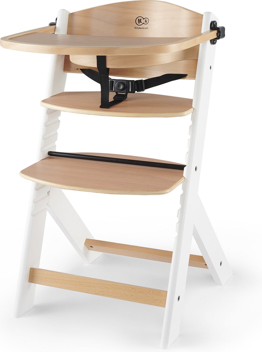 Kinderkraft ENOCK - Houten Kinderstoel 3-in-1 - Hoogte verstelbaar - Wit