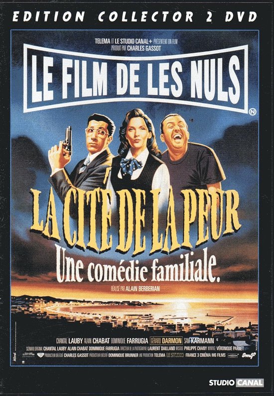DVD-hoes van "La Cite De La Peur" met drie lachende acteurs. Boven de titel staat "EDITION COLLECTOR 2 DVD".