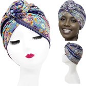 Cabantis Indische Arabische - Hoofddeksel - Tulband - Muts - Hijab - 26cm - Diverse kleuren Paars Turquoise