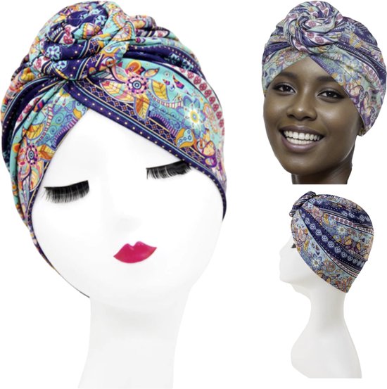 Foto: Cabantis indische arabische hoofddeksel tulband muts hijab 26cm diverse kleuren paars turquoise