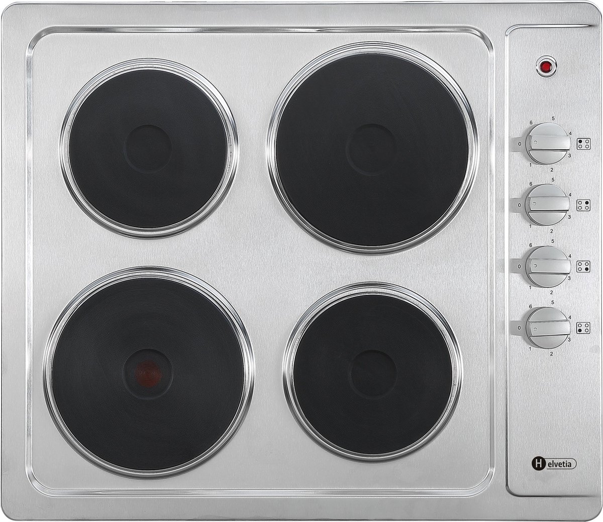 Helvetia Elektrische Traditionele Inbouw Kookplaat - RVS - 4 kookpitten - HTT4MF55X1