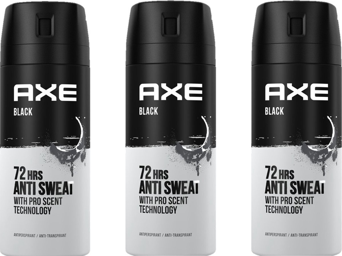 Goedkoopste Axe Deo Spray - Black Dry - Voordeelverpakking 3 x 150 ml