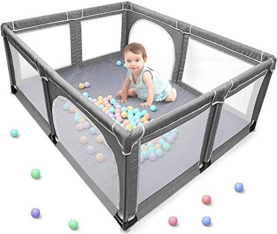 Foto: Babybox xxl kinderbox activiteitencentrum voor kinderen voor binnen en buiten met antislip basis en stevig beschermingsgaas