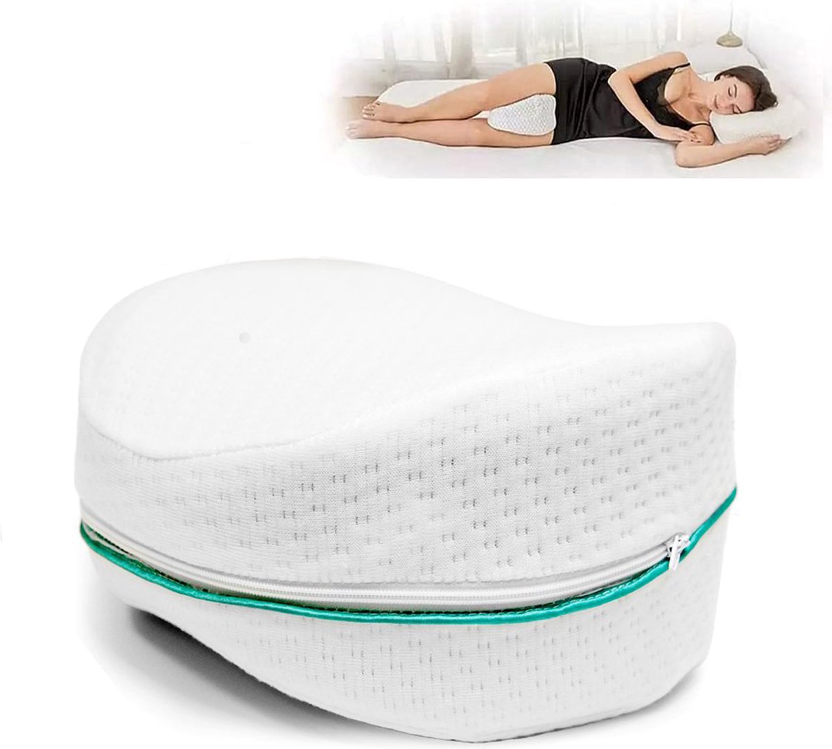 Goedkoopste Orthopedisch kniekussen voor zijslapers, benen en knieën, traagschuim, ondersteuningskussen voor slapen, ergonomisch zijslaapkussen, rustgevende pijnverlichting bij ischias, rug, heupen, knieën