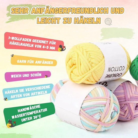 Wollidu Mika 51% polyacryl, 49% katoen, voor haken en breien, 10 x 50 g