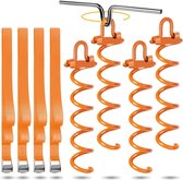 DBREAKS Grondanker, 4 stuks trampoline-grondankers met spiraalboor, 15 inch trampolinebevestiging bodem, grondankers, schommelset, anker, voor tenten, schuren, schommelsets, trampolines