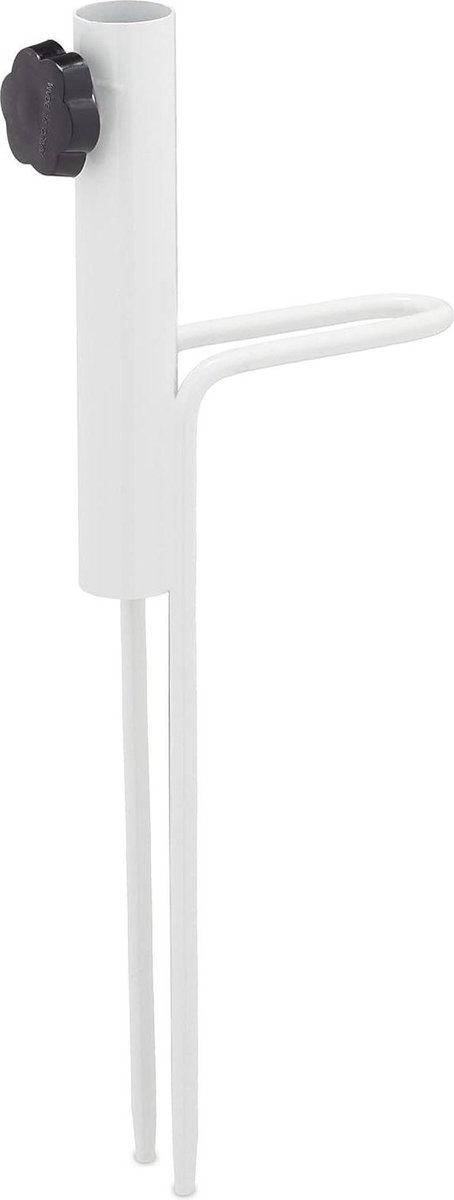 Metalen grondplug voor stokken van 17-23 mm - Wit - Voor tuin en strand JButtonanker
