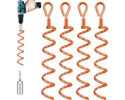 Grondankers met adapter - Set van 4 stuks voor trampoline, tenten, luifels, dekzeilen, schommels
