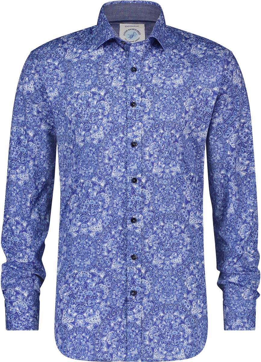 AFNF | Shirt Delfts Blue F Classics | Heren | Navy blue | | M