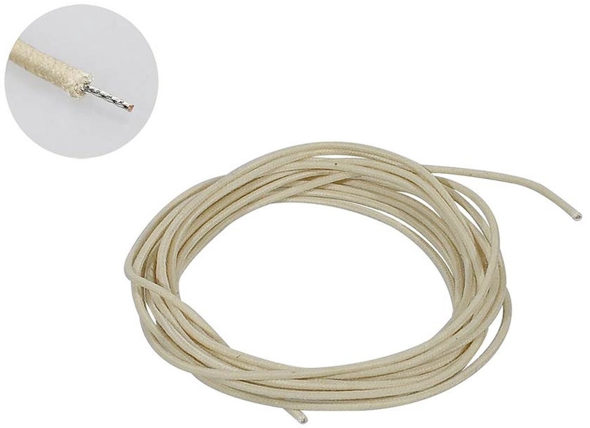 Gitaarkabel - Boston PBW10/WH - Push-back - Gevlochten - Jack - 3 meter - Wit