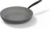 BE Living Koekenpan - Ø 28 cm - Bakpan - Keramisch - PFAS Vrij Anti Aanbak - Inductie Pan - Grijs - Essential Series