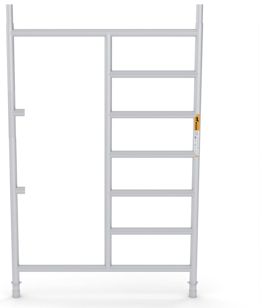 Wixor doorloopframe 135 | links/rechts | steigerframe | steigeronderdeel | met klemhouders | frame | steiger | aluminium