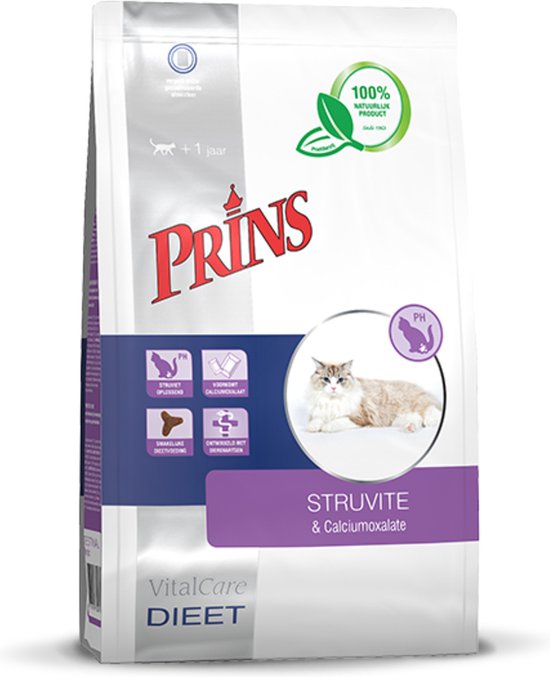Prins VitalCare Dieetvoeding Struvite & Calciumoxalaat 5 kg - Kat