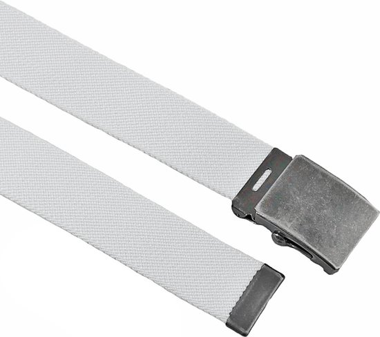 Houtkamp Work Belt Canvas Stretch - Riem de pantalon de travail ergonomique - Wit - Longueur totale 130 cm / Taille de ceinture 115