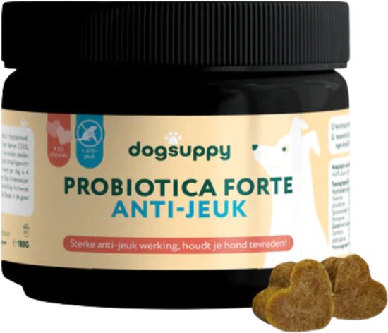 Foto: Anti jeuk poten likken snoepjes probiotica hond ondersteunt darmgezondheid immuunsysteem 100 natuurlijk 3 miljard pre probiotica per snoepje favv goedgekeurd hondensupplement hondensnacks 60 hondenkoekjes