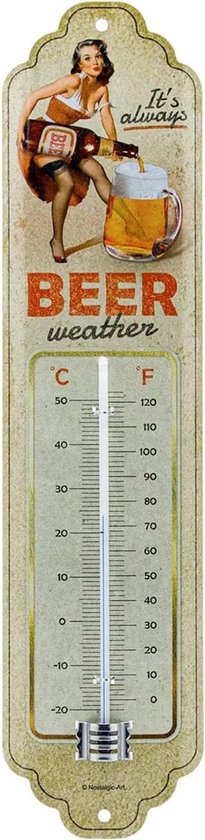 Retro Thermometer Tiki Bar – 7 X 28 Cm, Analoges Wandthermometer | Made In Germany, Buntes Design