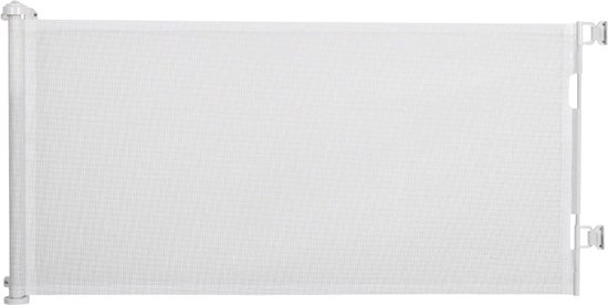 PawHut Veiligheidshek voor honden, intrekbaar, bediening met één hand, frame van aluminiumlegering, voor trappen, gangen, ingangen, mesh-stof, 150 x 85 cm, grijs