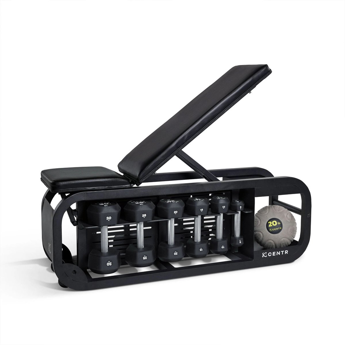 Centr Fusion Bench - Verstelbare Fitnessbank - met opslag voor dumbbells en accessoires