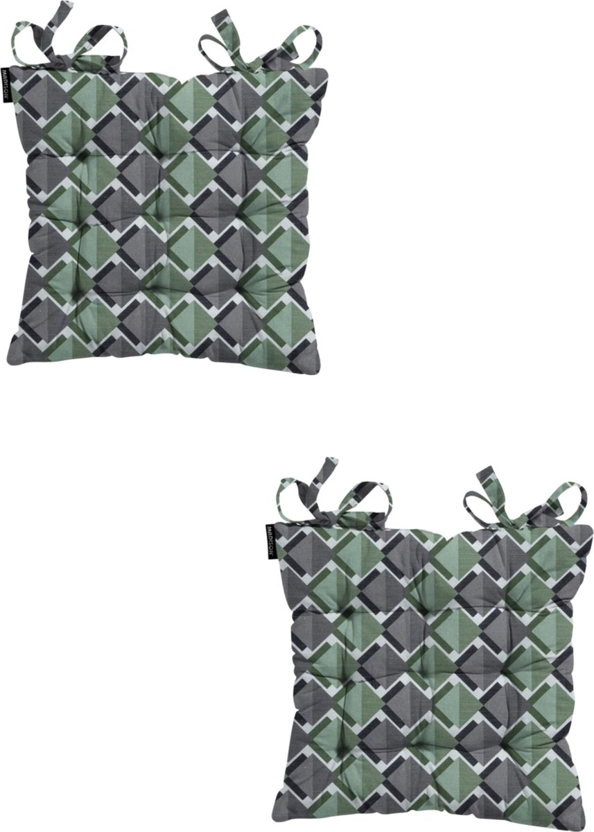 Madison - Zitkussen - Universeel - 2 stuks - 46 x 46 cm - Siem Green - Tuin - Toscane