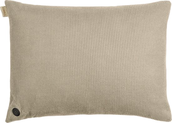 Kuddle Warmtekussen Oplaadbaar - Gebreid 'Sand Beige' 45x60cm - Draadloos & Elektrisch - Inclusief Powerbank - Ook voor in je tuinset