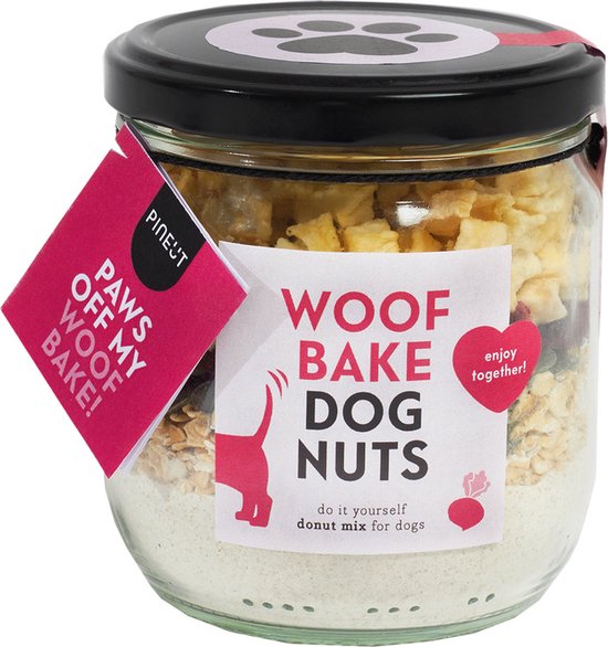 Pineut ® Hondensnacks Woof Bake Dognuts - Lekkere snack voor hond (en baas) - DIY Cadeau - Cadeau voor de hond - Verantwoorde hondensnoepjes - Dierendag