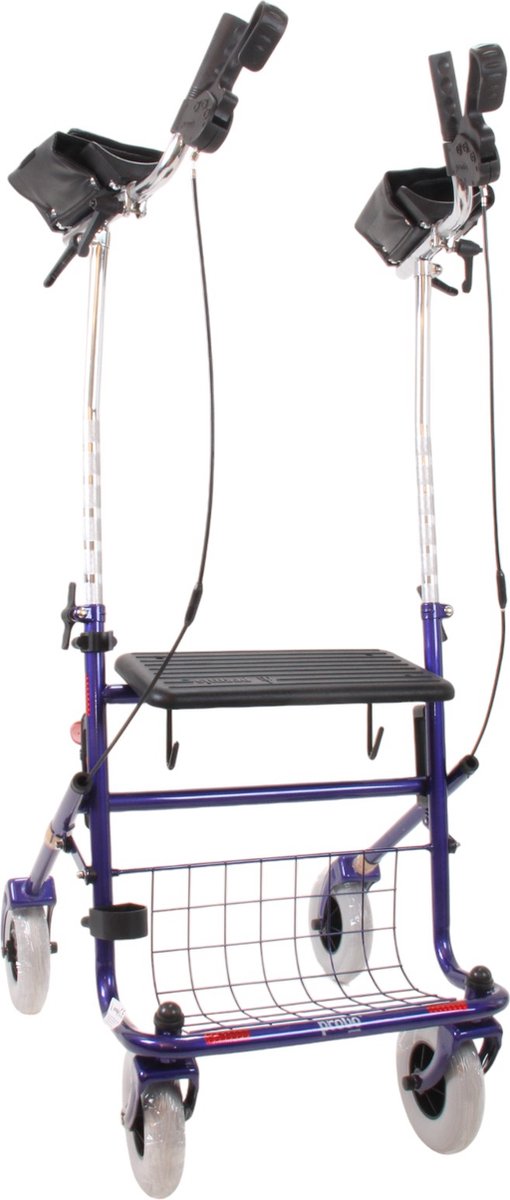 Goedkoopste Premis Provo - Rollator - 2de Generatie - Voorzien van Onderarmschalen met verlengde armbedjes 28 cm - Metallic Blauw