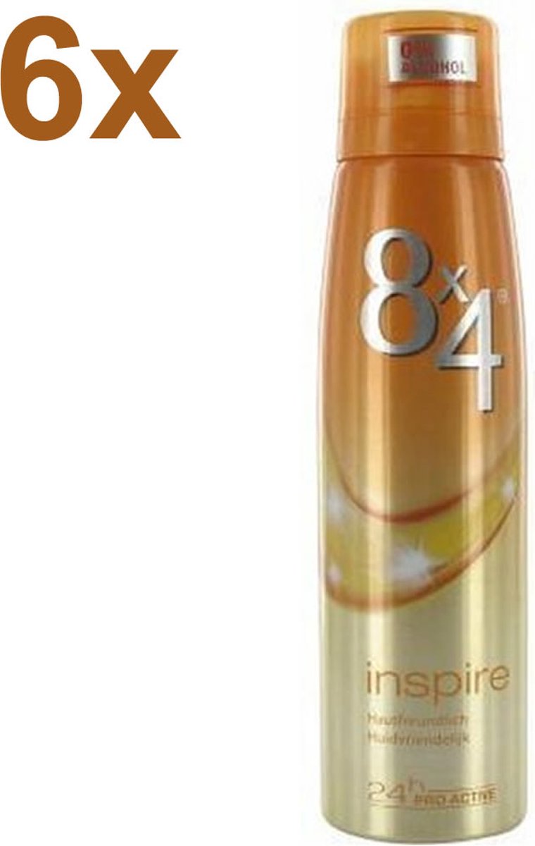 Goedkoopste 8x4 Inspire Deodorant Spray - 6 x 150 ml - Voordeelverpakking