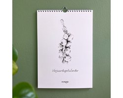 Hippe verjaardagskalender volwassenen - verjaardagskalender zwart wit - verjaardagskalenders - kalender - wandkalender - wandkalenders - omlegkalender - maandkalender - A4