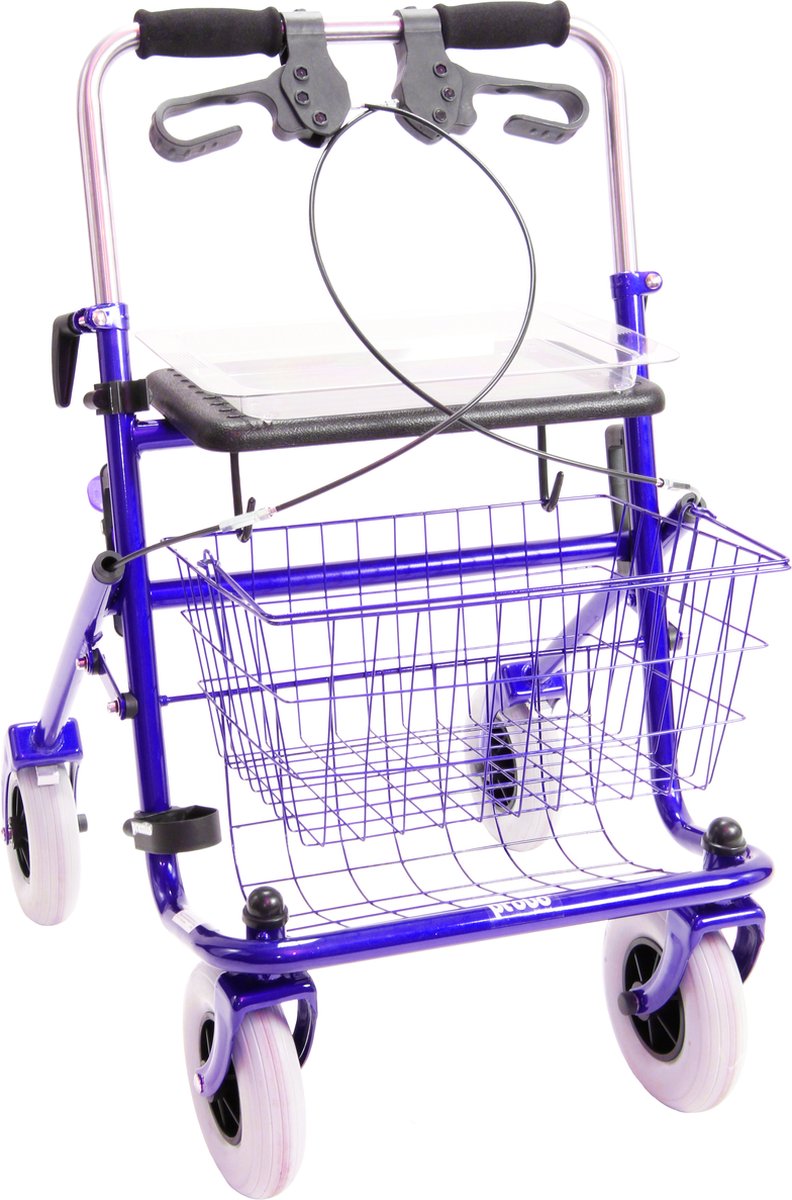 Goedkoopste Premis Provo - Rollator - 2de generatie - Duwbeugel Tweezijdig geremd - Metallic Blauw
