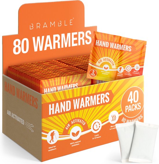 Foto: Bramble 80 handwarmers pocket handschoen warmers voor fietsen wandelen voetbal toeschouwers 10 uur warmte