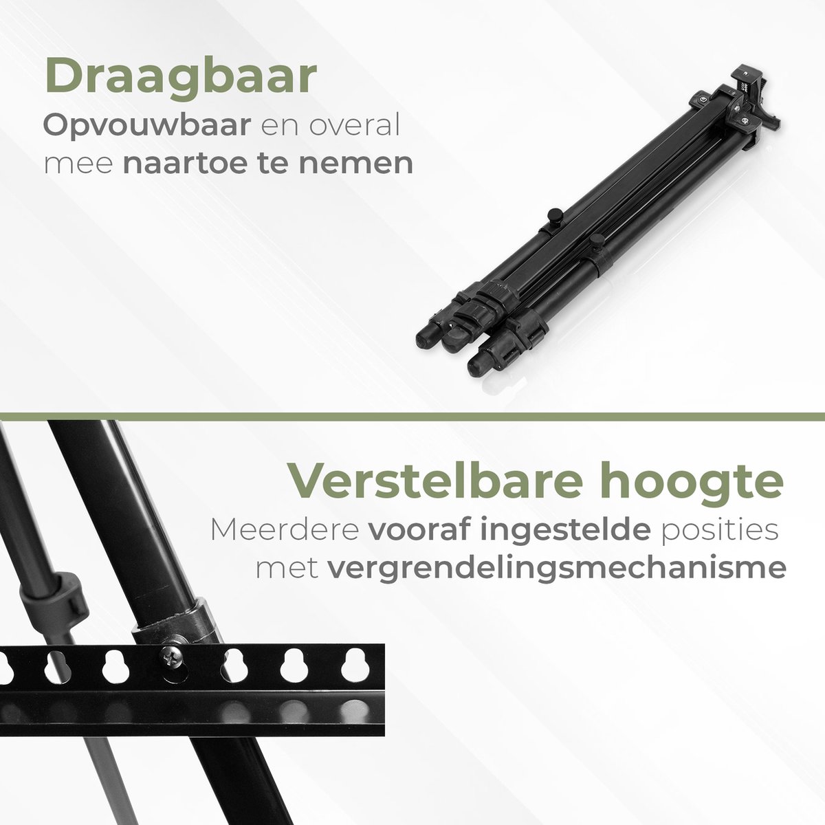 Dayshake Schildersezel - Verstelbaar & Inklapbaar - Ezel Incl. Opberghoes - Tafelezel / Veldezel voor Volwassenen en Kinderen - Zwart — afbeelding 6