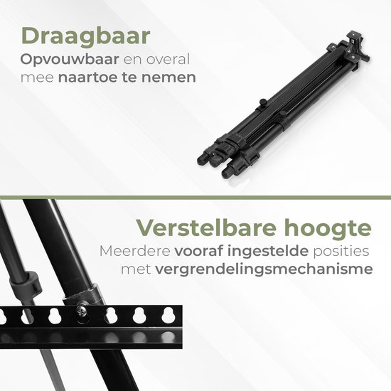 Dayshake Schildersezel - Verstelbaar & Inklapbaar - Ezel Incl. Opberghoes - Tafelezel / Veldezel voor Volwassenen en Kinderen - Zwart